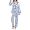 thumbnail image 2 of BLOCLOALO 2 Piece Lounge Set Womens Pajama Sets Pajamas for Women Set Sleepwear Soft Lightweight Comfy Long Pants Loungewear Long Sleeve Shirts Button Down Shirts Womens Lounge Outfit Grey 6Xl, 2 of 5