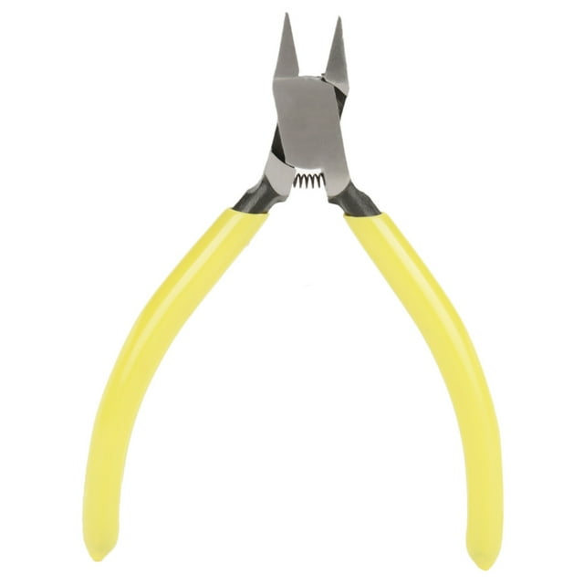 Diagonal Plier, Diagonal Wire Cutter, Comfort Grip Spring Design Yellow High-Carbon Steel Plastic Coated Handle Iron Wires For Cut Soft Copper