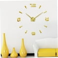 thumbnail image 4 of LEORX Silent Non-Ticking Wall Clock Golden Frameless for Living Room Decor 1Set, 4 of 8