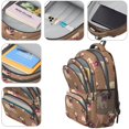 thumbnail image 4 of Pug and Glasses Brown Pattern Backpack for School, Cute School Bag with Adjustable Shoulder Straps and Padded Back, 16.9"x12.6"x5.9", 4 of 5
