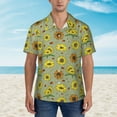 thumbnail image 2 of Susaid Sage Green With Sunflowers Print Short Sleeve Shirts Button Down Casual Shirts Summer Beach Aloha Button Down Short Sleeve for Men ,Medium, 2 of 7