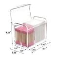 thumbnail image 4 of 2 pack Holder Dispenser for Cotton Ball Swab, Cotton Round Pads, Floss,3 Compartment Plastic Apothecary Jars,Bathroom Organization and Storage,Vanity Organizers and Storage,Clear （oniy box）, 4 of 5