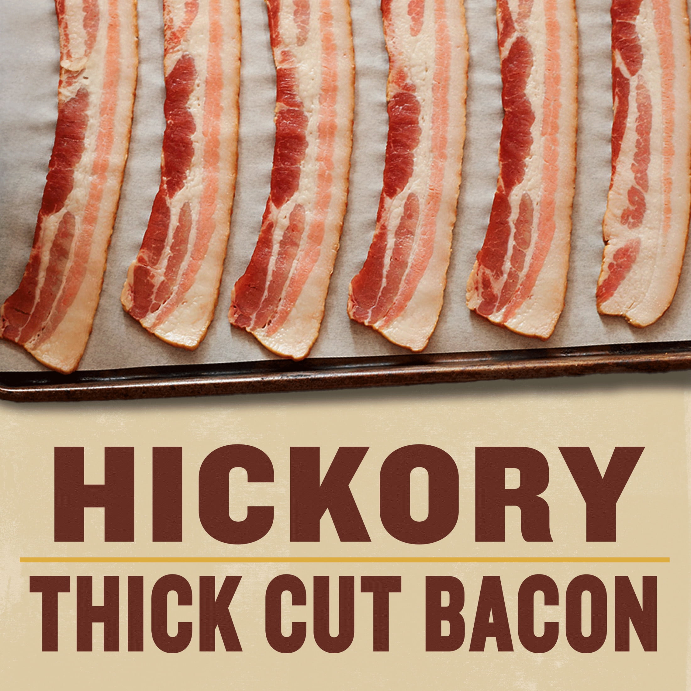 Wright Brand Hickory Real Wood Smoked Thick Cut Sliced Bacon, 48 oz
