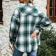 thumbnail image 4 of Camisa de franela a cuadros para mujer,Camisa tipo blusa con puños de manga larga a cuadros para mujer Camisa a cuadros para mujer Calidad inigualable, 4 of 6