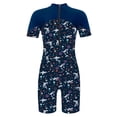 thumbnail image 3 of YEAHDOR Kids Boys Short Sleeve Swimming Jumpsuit Shark Prints One Piece Swimsuit Bathing Suit, 3 of 5