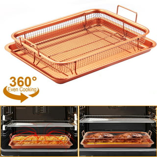 TWSOUL Baking Sheets Pan Nonstick Deep Baking Trays,11X9 Inch Cookie Sheet  Replacement Toaster Oven Tray,Non Toxic & Heavy Duty & Easy Clean 