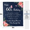 thumbnail image 6 of 60th Birthday Gifts for Women, Best Friend Birthday Gifts for Women, Happy 60th Birthday Decorations, Gifts for Women Birthday Unique, Womens Birthday Gift Ideas, Blue Throw Blanket 50x60, 6 of 6