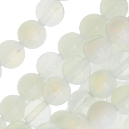 Opalite Glass Beads - Opalite Moonstone Glass 6mm Round Beads/14 Inch Strand