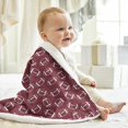 thumbnail image 3 of Football Outline Red Pattern Soft Sherpa Fleece Throw Blanket, Warm Cozy Plush Blanket for Sofa Bed Couch, All Season, 30"x40", 3 of 5