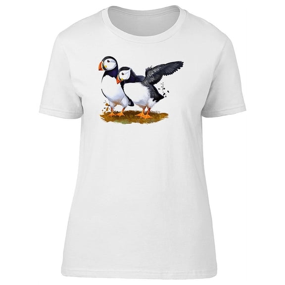 Atlantic Puffin Illustration T-Shirt Women -Image by Shutterstock, Female XX-Large