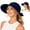 Navy, variant on 2 In 1 Women's Sun Visor for Women Zipper Off Ponytail Hat Lightweight Summer Sun Hats for Women with Bow in Back Wide Brim UV Protection Sun Hat Beach Packable Visor Beige One Size