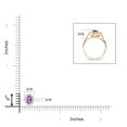 thumbnail image 4 of ANGARA Natural Princess Diana Inspired Amethyst Ring with Diamond Halo in 14K Yellow Gold for Women (Size-5x3mm) | February Birthstone, Anniversary, Jewelry Gift for Women | Natural Amethyst Ring, 4 of 9