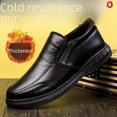thumbnail image 2 of Zapatos de cuero para hombre, zapatos casuales negros puros, zapatos sin cordones, zapatos de conducción antideslizantes de suela blanda para papá, 2 of 5