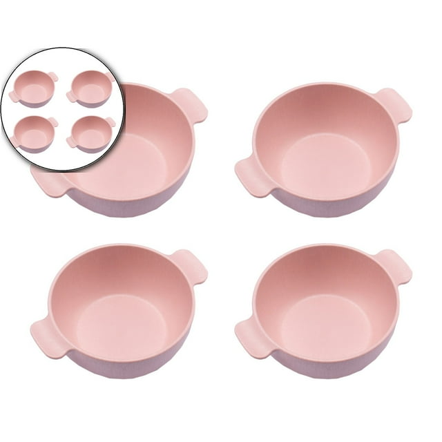 Dvruxg Wheat Straw Dinnerware Set - 4 Bowls, Reusable, Microwave & Dishwasher Safe, Perfect for Camping or Home Use(Pink)