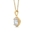 thumbnail image 2 of Gem Stone King 18K Yellow Gold Plated Silver CZ Simulated Diamond Pendant Necklace for Women (6.04 Cttw, Oval 11X9MM, 18 inch Chain), 2 of 5
