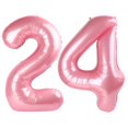 thumbnail image 1 of Globos con números Enyeopd, 40 cm, color rosa perla, feliz cumpleaños, 24 unidades, 1 of 6