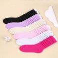 thumbnail image 7 of LOVEVER 6pairs Women‘s Solid Color Ribbed Crew Socks Suitable For Everyday Wear, 7 of 7