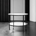thumbnail image 5 of 25.6" Round Black Coffee Tables for Living Room, 2-Tier Glass Top Coffee Table with Storage Clear Coffee, Simple & Modern Center Table for Small Space, 5 of 8