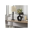 thumbnail image 2 of Oval Cutout Vase for Living Room Decor - Modern Ceramic Flower Vase for Home, Bedroom Vanity, Office, and Table Accents - Tall Textured Design for Shelf and Entryway Decor - 10", Black, 2 of 11