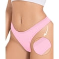thumbnail image 3 of MecTo Cotton Thongs for Women, No Show Thongs Low Rise Ladies Panties, 6-Pack, Sizes S to 2XL, 3 of 7