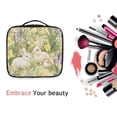 thumbnail image 6 of FORMRS Travel Makeup Bag Large Capacity Train Case Cosmetic Organizer with Adjustable Dividers, Yellow Floral Rabbit, 6 of 8