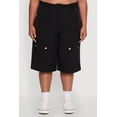 thumbnail image 4 of Womens Plus Size High Waisted Solid Nylon Cargo Shorts, 4 of 5