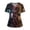 Gold(Pumpkin Ghost), variant on Halloween Scrub Tops Women Premium Vintage Nursing Uniform Fashion V Neck Pumpkin Ghost Side Slits Scrub Shirt Breathable Short Sleeve Medical Workwear with Pockets Gold 3XL