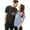 Dark Gray, variant on Valentine's Day Matching Couple T-Shirt Set for Him and Her with Letter Print Casual Short Sleeve Tees Blue L