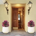 thumbnail image 6 of Artificial Boxwood Topiary Ball Trees with Morning Glory Flower, Faux Shrub Bushes with Ground Spike, UV Resistant Fake Boxwood Plants for Indoor, Garden, Porch, Patio Decor, 6 of 9