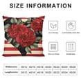 thumbnail image 5 of Heduofu Valentine's Day Rose Flowers Decorative Throw Pillow Covers , Red Heart Floral Black Stripes Outdoor Home Decor, Wedding Couch Cushion Case White, 5 of 5