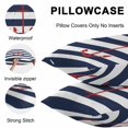 thumbnail image 5 of Throw Pillow Covers 16x16 Inch Set of 2, Navy Blue Striped Waterproof Outdoor Pillow Covers, Red Beach Nautical Anchor Ocean Coastal Decorative Cushion Pillowcases for Couch, Sofa, Bed, Garden, Patio, 5 of 9