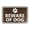 Walnut, variant on Classic Framed Beware of Dog Sign (Walnut) - Small
