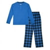 Sleep On It Boys 2-Piece Brushed Jersey Plaid Pajama Sets, Royal Blue & Black Pajama Sets for Boys, Size M (8/10)