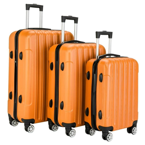 SalonMore 3 Piece Suitcase Luggage Set With TSA Lock Orange - Walmart.com