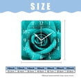 thumbnail image 2 of 12 Inch Wall Clock Battery Operated Square Clock Decorative for Office, Kitchen, Outdoor, Living Room，A Blue Green Rose Beautiful, 2 of 4