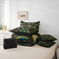 thumbnail image 6 of Manfei Peacock Feathers Twin Bedding Sets 7pcs, Animal Theme Bedding Comforter Set, Modern Aesthetic Sheet Sets, Microfiber Bedroom Decor, 6 of 8