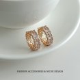thumbnail image 5 of Faty-T 14k Gold Plated Hollow Interlocking Geometric Small Huggie Hoop Earrings for Women Daily Wear Fashion Jewelry, 5 of 8