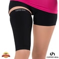 thumbnail image 3 of Thigh Compression Recovery Sleeve by COPPER HEAL Black Unisex Running, 3 of 5