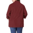 thumbnail image 4 of Agnes Orinda Women's Plus Size Jackets Long Sleeve Drawstring Waist Anorak Coats with Pockets 3X Burgundy, 4 of 8