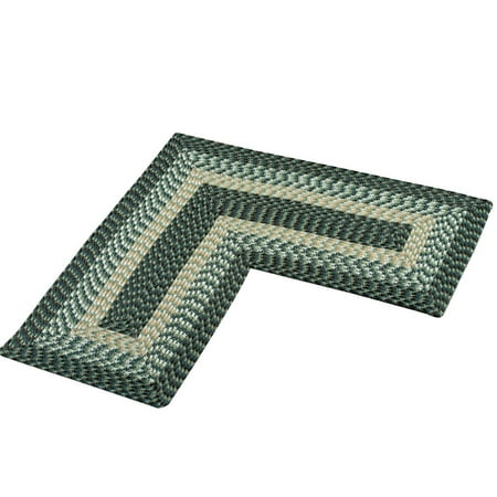 L Shaped Corner Kitchen Laundry Bath Braided Rug Green Walmart Com