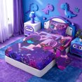 thumbnail image 2 of meiyoeat Gradient Neon Initial T Twin Sheets,Rustic Plant Floral Bedding For Girl,3 Pieces,1 Fitted Sheet and 1 Pillowcase, 2 of 6