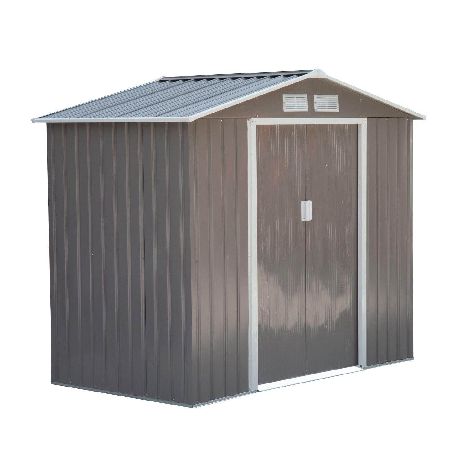 Garden Sheds 2 X 2 outsunny 7' x 4' outdoor metal garden storage shed - gray/white Garden Sheds 2 X 2 outsunny 7' x 4' outdoor metal garden storage shed - gray/white