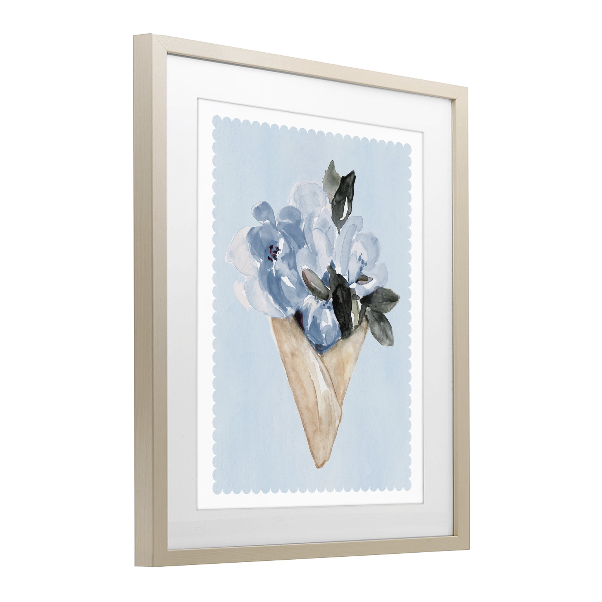 Stupell Industries Blue Flower Gift Bouquet Birch Framed Print Under Glass, design by Elizabeth Medley