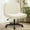 Beige-wheels, variant on Orange Factory Beige Office Chair, Armless Criss Cross Legged Chair with Wheels, Comfy Home Office Desk Chairs, Adjustable Swivel Padded Fabric Vanity Task Computer Chair