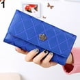 thumbnail image 4 of HEVIRGO Femmes Mode Couronne Losange Modèle Faux Cuir Pochette Portefeuille Long Sac à Main, 4 of 10