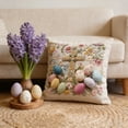 thumbnail image 5 of ERK Easter Decor Easter Embroidery Decorative Cover With 3D Print Floral Pattern For Sofa Couch Bedroom, 5 of 5