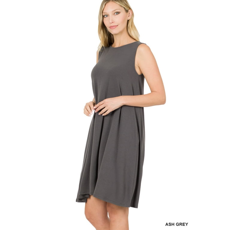 Sleeveless jersey swing dress top for women