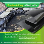 1Pc Pond Liner, Hdpe Waterproof Pond Membrane, Heavy Duty Fish Pond Liner For Aquaculture, Garden Pond, Landscaping, Black 4X6M (13X20Ft)