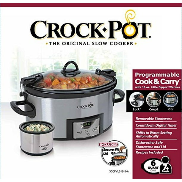 Crockpot SCV803-SS 8 quart Manual Slow Cooker with 16 oz Little