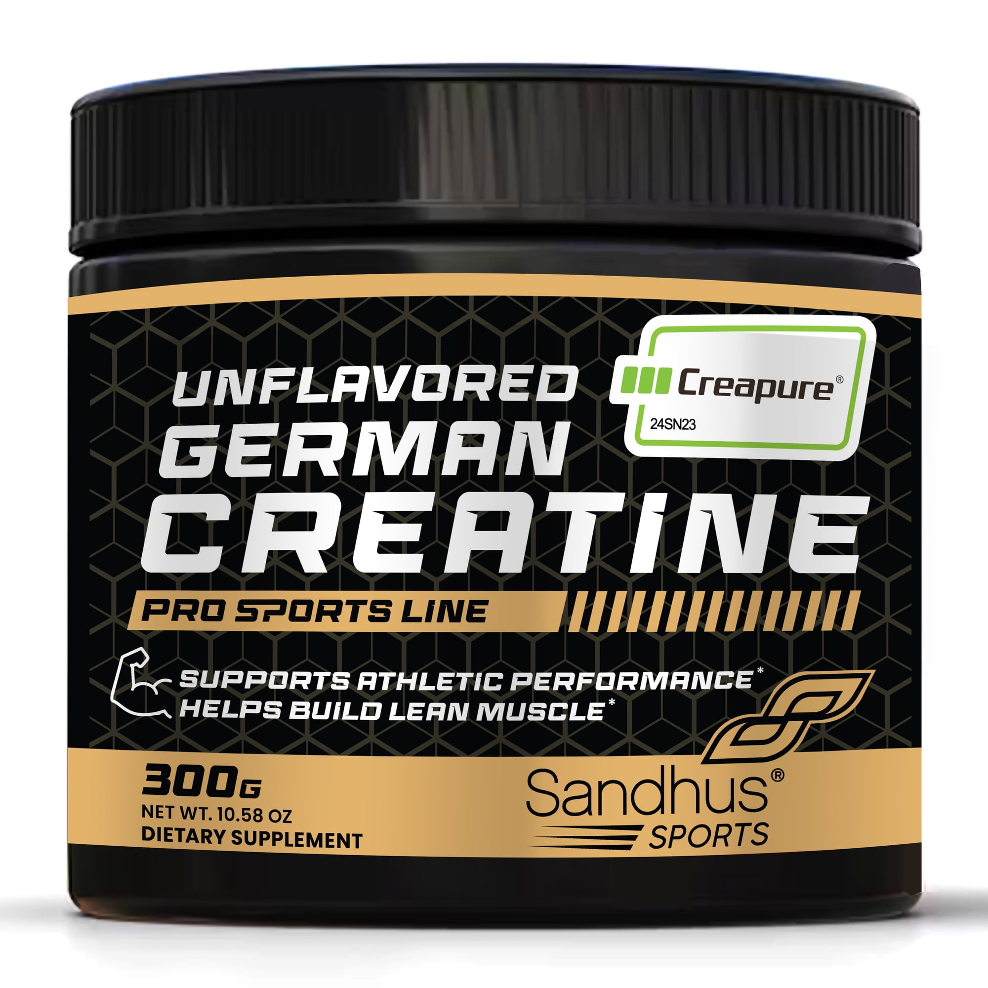 Sandhu’s Creapure German Creatine Monohydrate Powder Supplements for Men & Women, Unflavored, 60 Servings, 10.58 Oz, Supports Lean Muscle Building, NSF Certified Sport Supplement